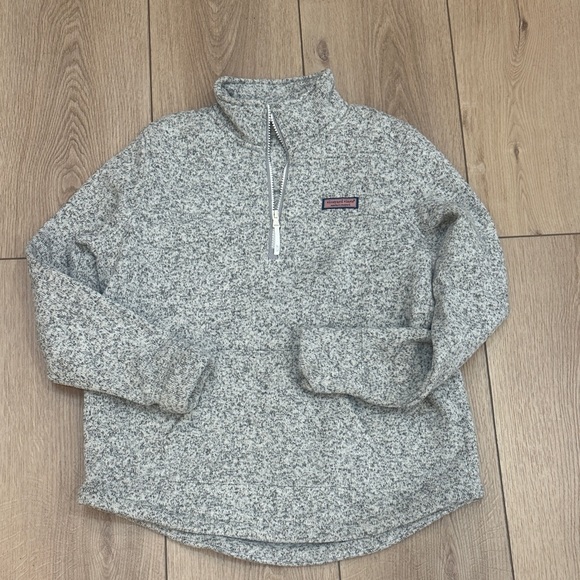 Vineyard Vines Speckled Gray Quarter-Zip S - Picture 1 of 4